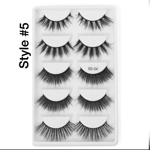 5 Pairs Mixed Styles 3D Mink Hair False Eyelashes - Picture 5 of 7